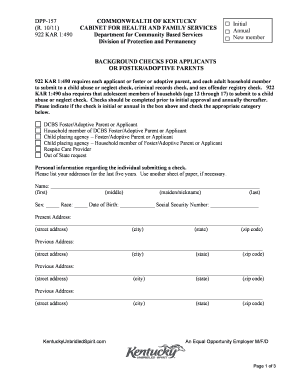 DPP 157 Background Checks for Applicants or Foster Adoptive Parents DOC  Form