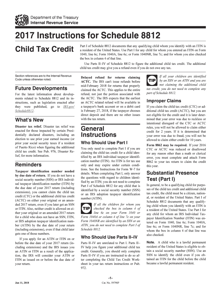  Irs Instructions Form 8812 2017