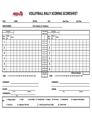 Volleyball Score Sheet Fill Out And Sign Printable Pdf Template Signnow