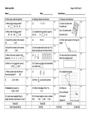 Maths Key Skills  Form