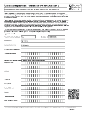 Nmc Employer Reference Form