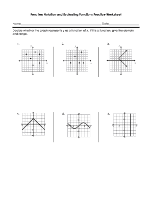 Function Notation and Evaluating Functions Practice Worksheet  Form
