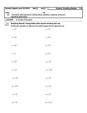 Geometry Regents Lomac  Form