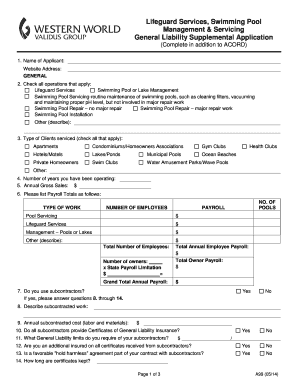 Get and Sign Swimming Pool Supplemental Abram Interstate Insurance 2014-2022 Form
