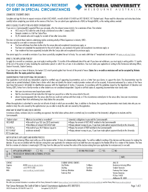  A93 Post Census Remission Recredit of Debt in Special Circumstances 2017