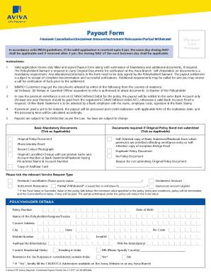 Aviva Survival Benefit Payout Form