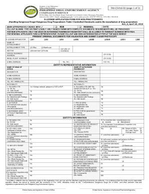 S License PDEA  Form