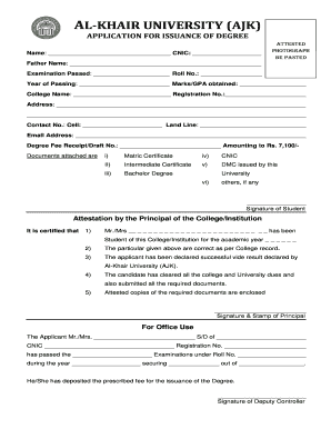 Degree Form