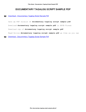 Documentary Script Example Tagalog  Form