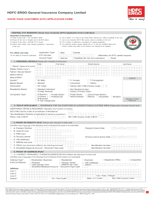  Hdfc Ergo Kyc Form 2018-2024