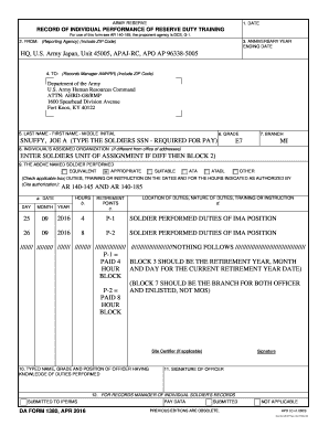 Da Form 1380 Example