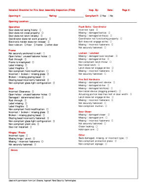 Fire Door Checklist PDF  Form