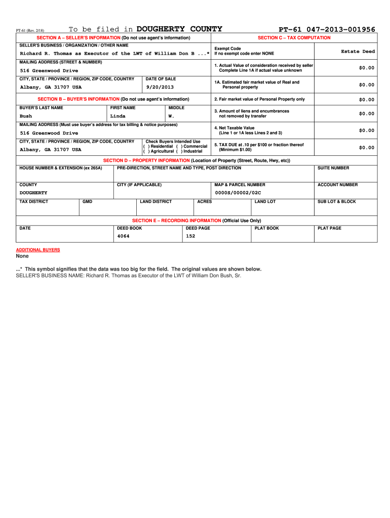 Georgia Form Pt 61 PDF