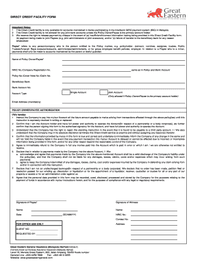  Great Eastern Direct Credit Facility Form 2017