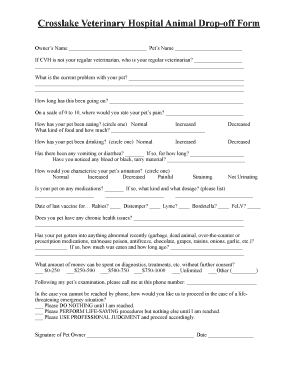 Drop off Appointment Form