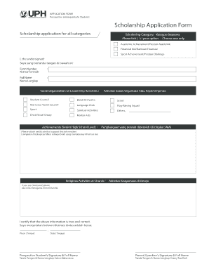 Scholarship Agreement Uph  Form