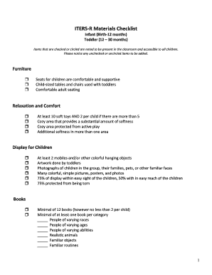 Iters Checklist  Form