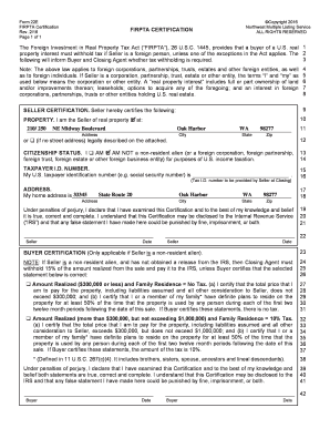 Firpta Certificate  Form