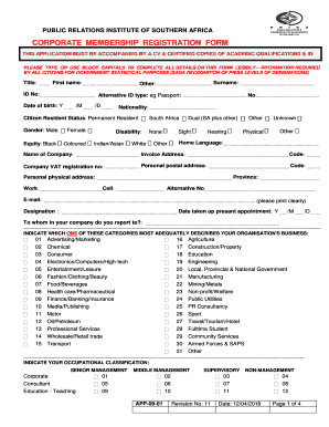 Prisa Registration  Form
