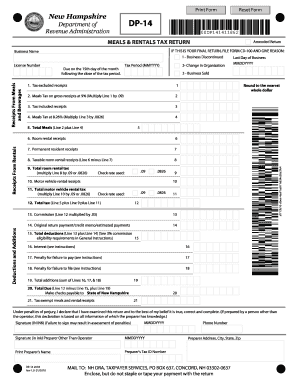  DP 14 Print  New Hampshire Department of Revenue Administration 2018