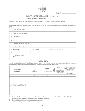 PF Forms Wipro