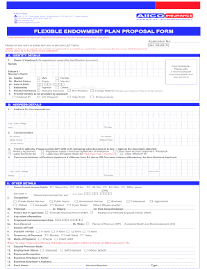 Aiico Flexible Endowment Plan  Form