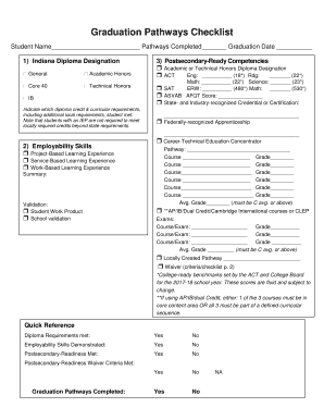Indiana Graduation Pathways PDF  Form