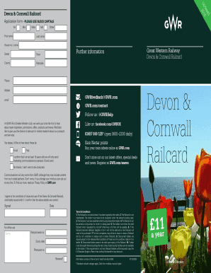Devon and Cornwall Railcard  Form