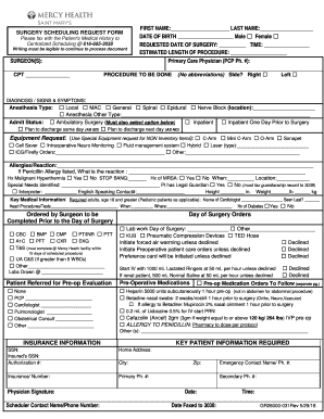 Boarding Slip SSR MHSM Surgery Scheduling Request Form