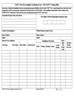 Get and Sign Tasc Post 2015-2022 Form