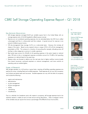 Cbre Self Storage Operating Expense Report  Form