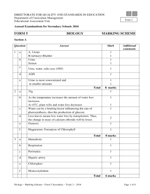 Form 5 Marking Scheme