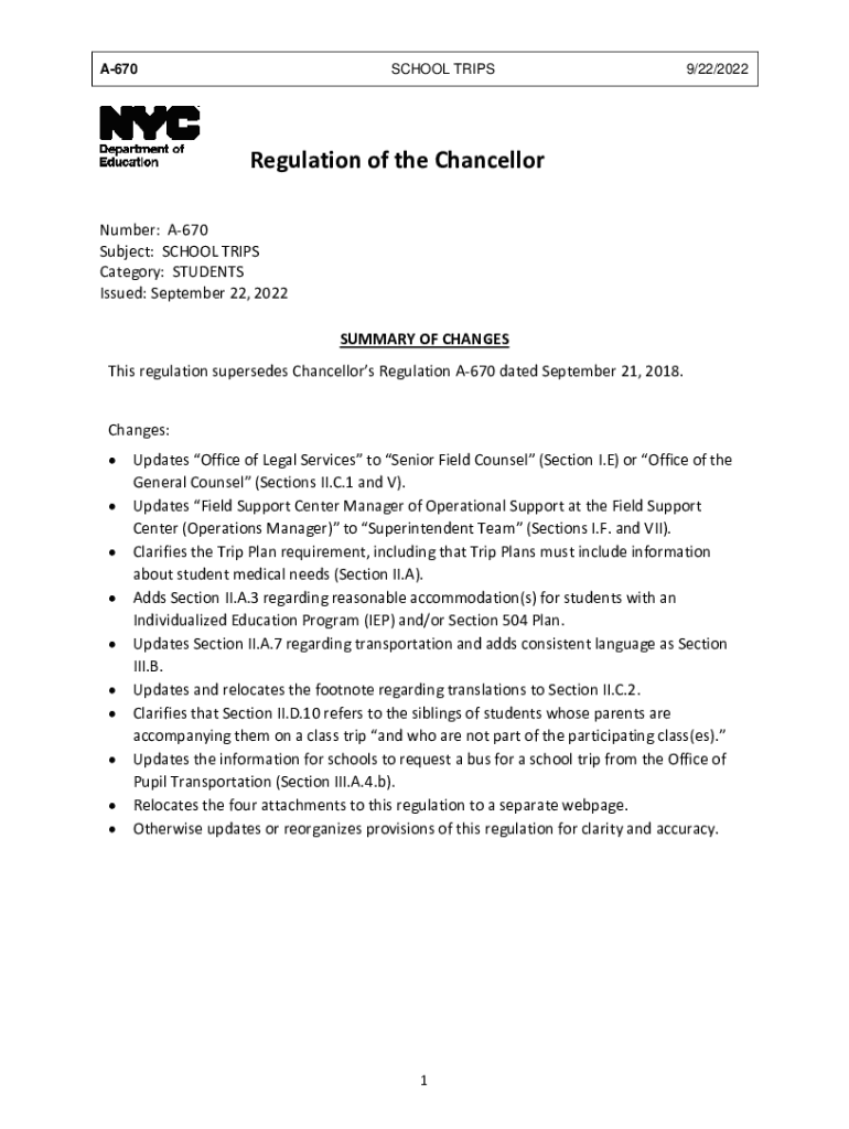 Regulation of the Chancellor  Form