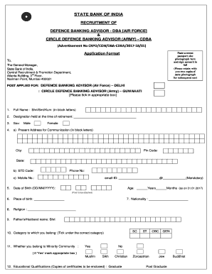 Sbi Application Format