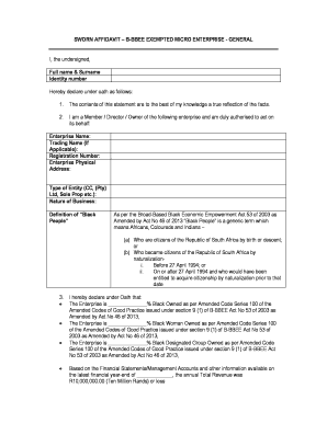 Bbbee Affidavit  Form