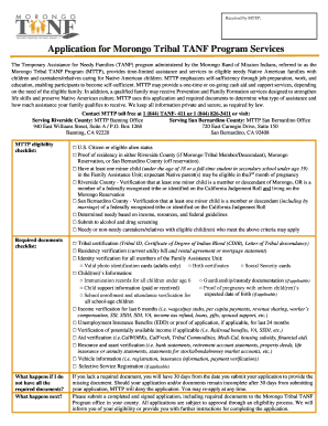 Morongo Tanf  Form