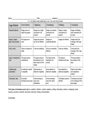 Logo Design Rubric  Form