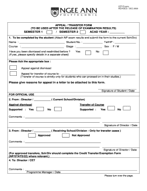 Ngee Ann Poly Appeal Letter  Form