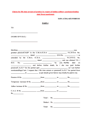 Arrear Claim Form PDF