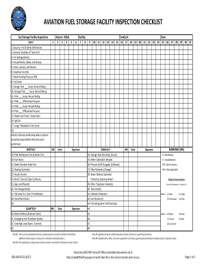 Aviation Fuel Farm Inspection Checklist  Form
