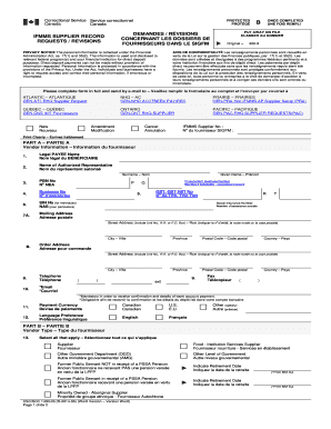 IFMMS Supplier Record Requests Revisions Word Version, 2 Pages Demandes Rvisions Concernant Les Dossiers De Fournisseurs Dans Le  Form