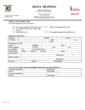 Zigna Training  Form