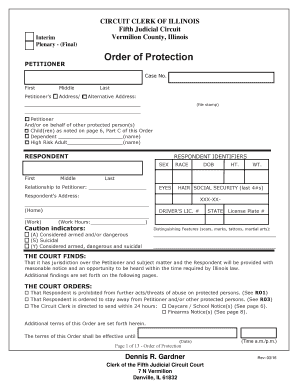 Order of Protection Illinois  Form