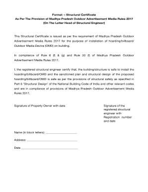 Structural Certification Letter  Form