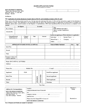 Share Application Form