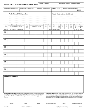 SUFFOLK COUNTY PAYMENT VOUCHER  Form