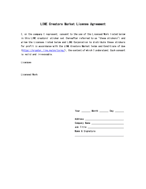 LINE Creators Market License Agreement  Form