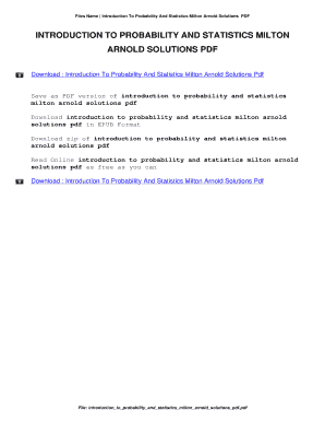 Introduction to Probability and Statistics Milton and Arnold PDF Download  Form