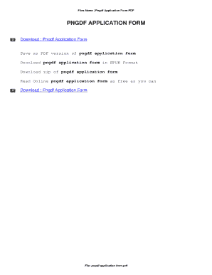 Pngdf Application Form for