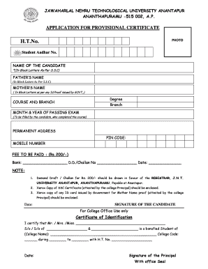 PC APPLICATION Pdf99142 JNTU Anantapur  Form